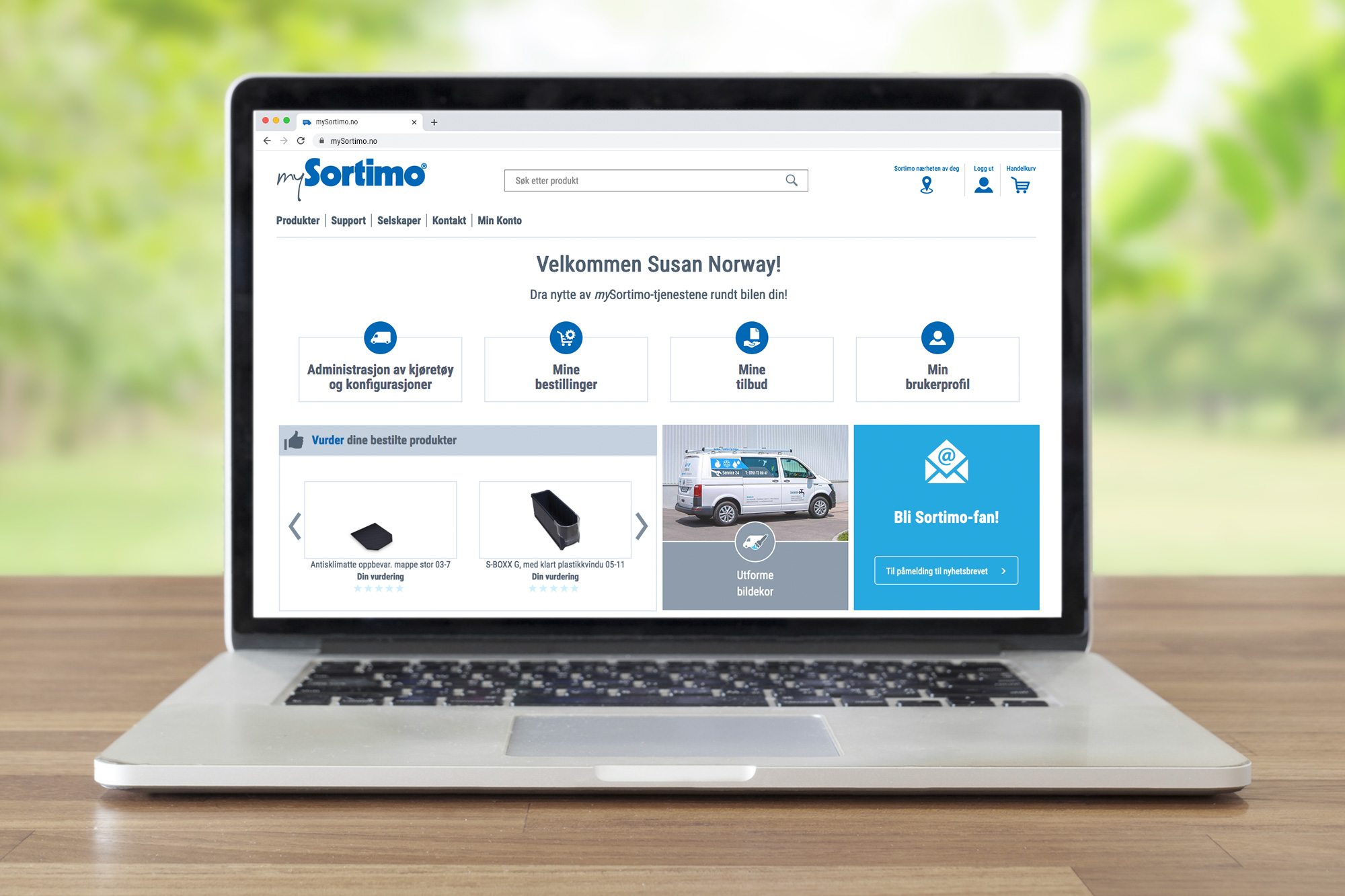 Din side. Dine produkter. Dine tjenester.