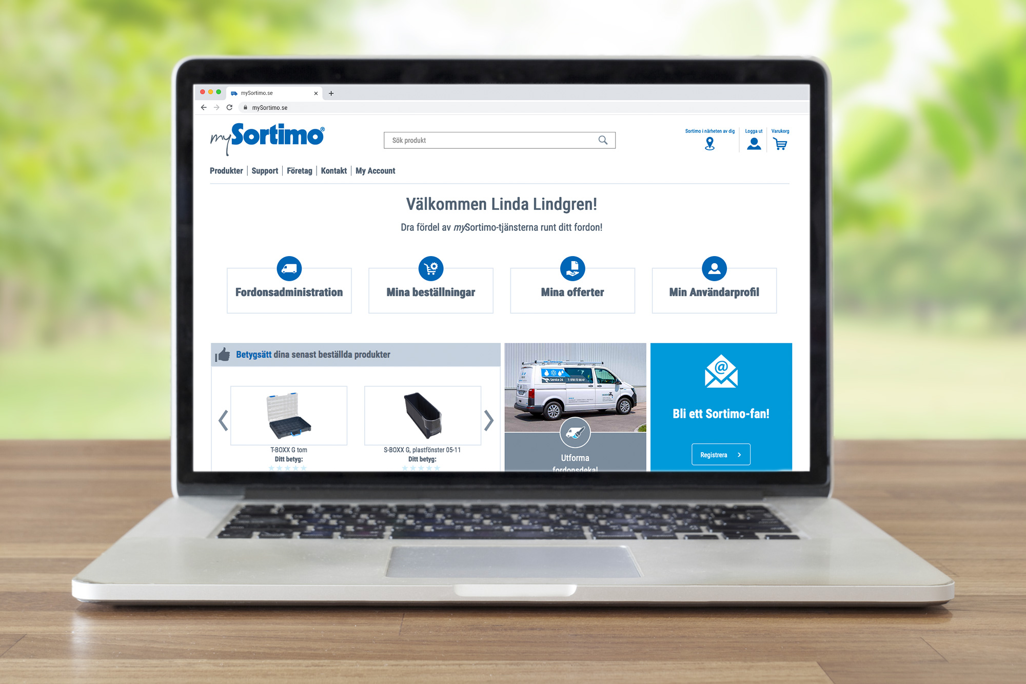 Din sida. Dina produkter. Dina tjänster.